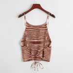 SweatyRocks Women's Sleeveless Space Dye Knit Camisole Criss Cross Backless Crop Top - Image 5